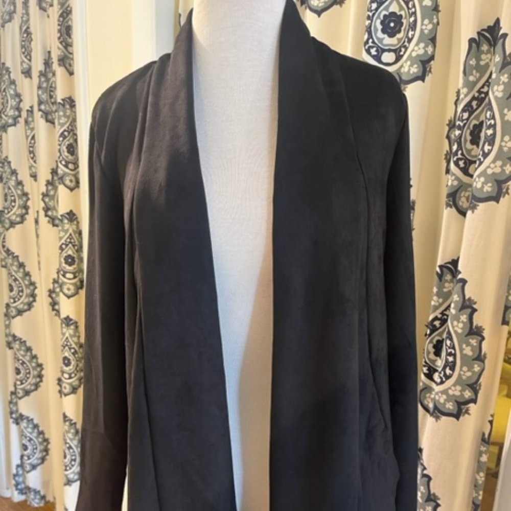 Liverpool Shawl Double Front Cardigan-Black